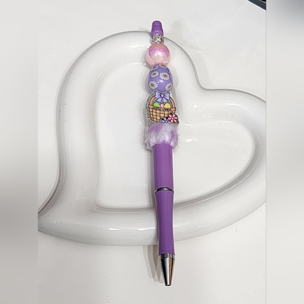 Easter Pen Beaded Purple Easter Basket Gift Easter Eggs